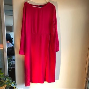 Who What Wear Pink L/S Silky Dress Plus Size XXL